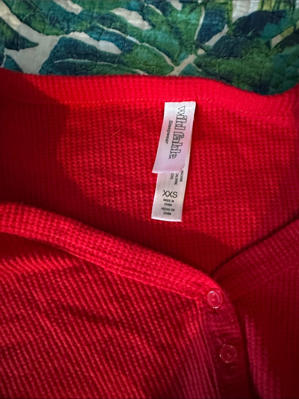 Wild Fable XXS Red Ribbed Two-Piece Lounge Pajama Set - Picture 2 of 4